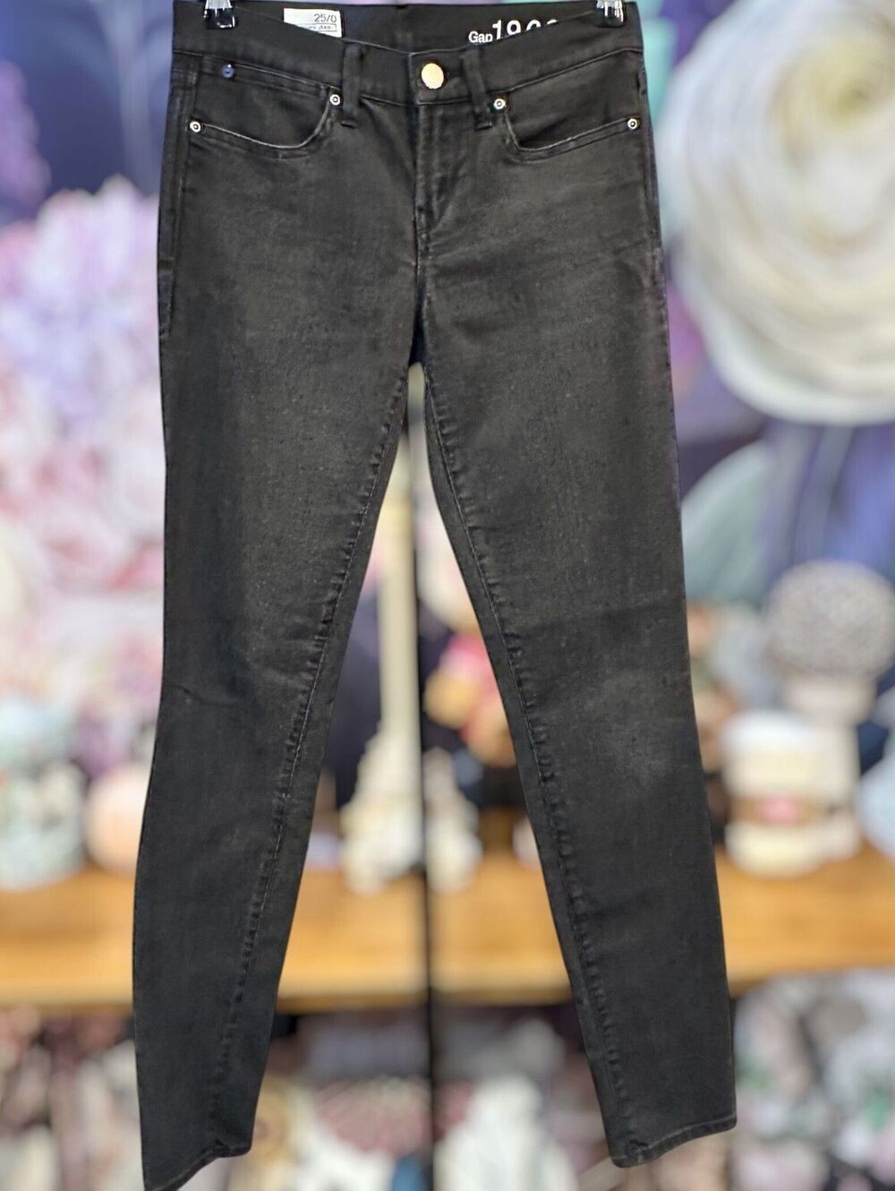 Gap 1969 25/0 Legging Jeans Skinny Jegging Faded Wash Stretch Minimalist Black
